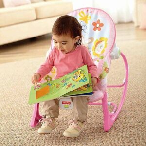 tiiBaby Infant to Toddler Rocker With Music And Vibration, without dining space,,Baby Bouncer Automatic Rocking Chair With Soft Seat & Safety For Baby