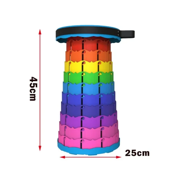 Folding Portable Chair Rainbow-Height Adjustable Telescopic Stool Folding Stool Chair - Image 4