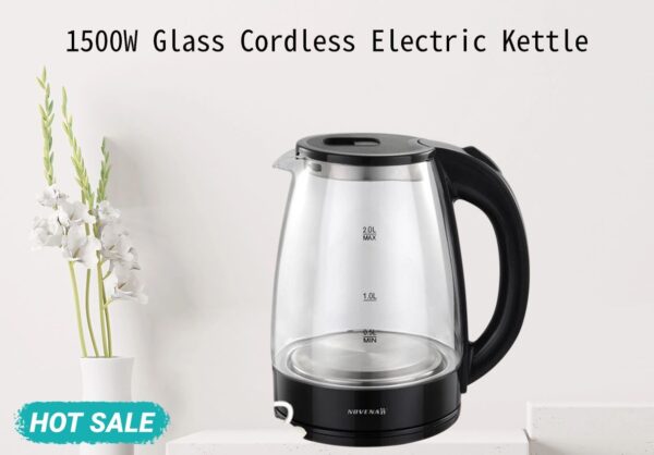 Novena Glass Fast Boiling Electric Kettle - 2 Liter