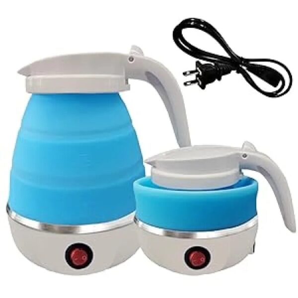 Electric Kettle Collapsible Kettle 600ml Mini Travel Cooker, Small Foldable Kettle Silicone Bottom Stainless Steel Silicone Mini Kettle  for Kitchen, Travel, Camping, Outdoor ActivitiesWater Travel Kettle - Image 4