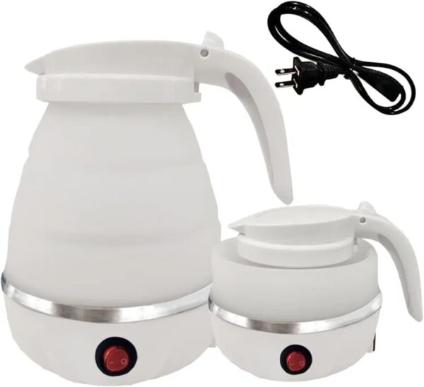 Electric Kettle Collapsible Kettle 600ml Mini Travel Cooker, Small Foldable Kettle Silicone Bottom Stainless Steel Silicone Mini Kettle  for Kitchen, Travel, Camping, Outdoor ActivitiesWater Travel Kettle - Image 5