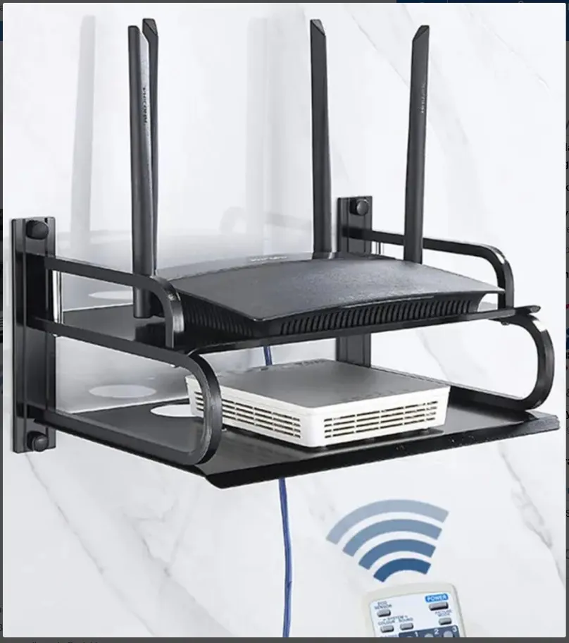Metal WiFi Router Stand 2-Layer Wall Mount