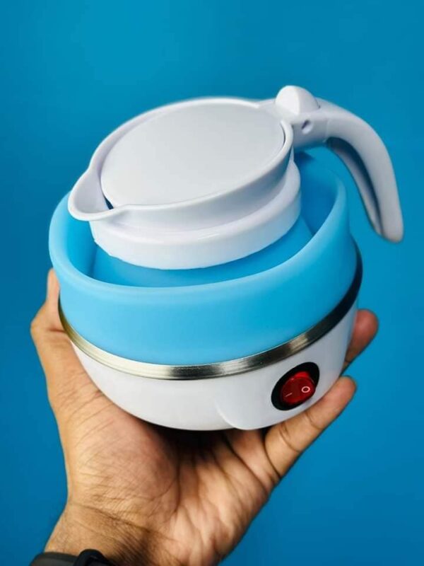Electric Kettle Collapsible Kettle 600ml Mini Travel Cooker, Small Foldable Kettle Silicone Bottom Stainless Steel Silicone Mini Kettle  for Kitchen, Travel, Camping, Outdoor ActivitiesWater Travel Kettle - Image 6