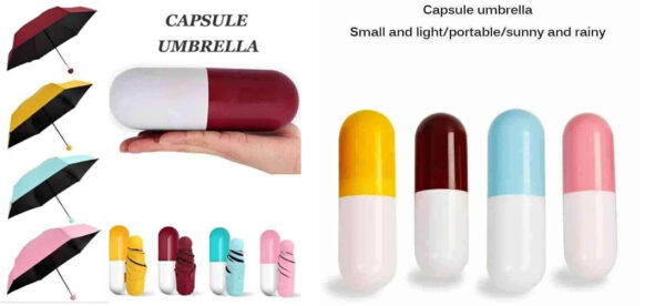 Umbrella,,7" Mini Folding Capsule Umbrella With Cute Capsule Case Good Quality Fashionable for summer rainy weather for everyone - Image 6