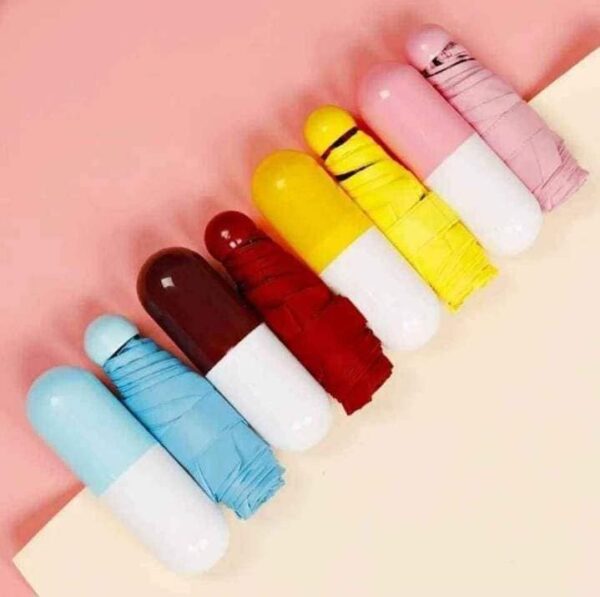 Umbrella,,7" Mini Folding Capsule Umbrella With Cute Capsule Case Good Quality Fashionable for summer rainy weather for everyone - Image 4