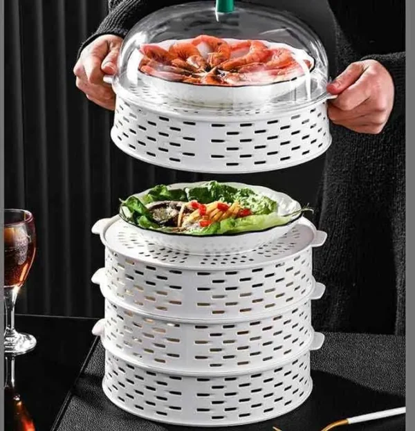 Food Plastic Cover Vegetable Cover Dining Table Kitchen Shelf 5 Layer premeum product - Image 6