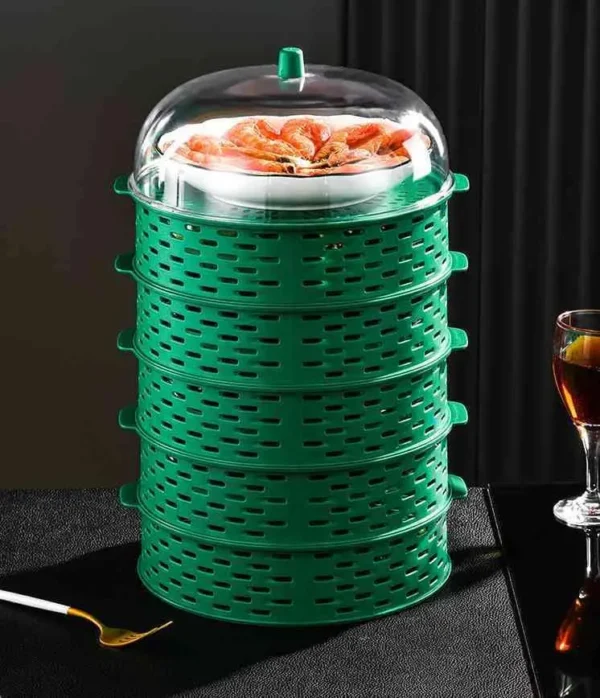 Food Plastic Cover Vegetable Cover Dining Table Kitchen Shelf 5 Layer premeum product - Image 2