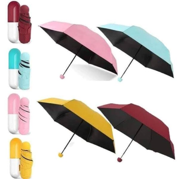 Umbrella,,7" Mini Folding Capsule Umbrella With Cute Capsule Case Good Quality Fashionable for summer rainy weather for everyone - Image 3
