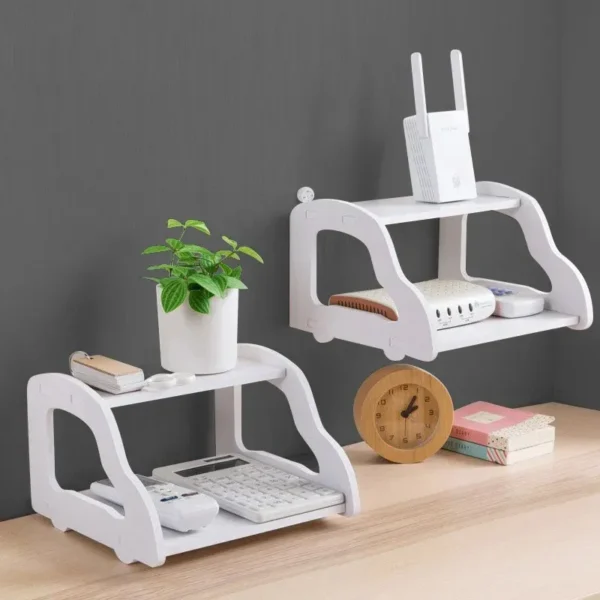 High Quality PVC Tarpaulin Double Layer Wall Mounted Shelf Wifi router Stand