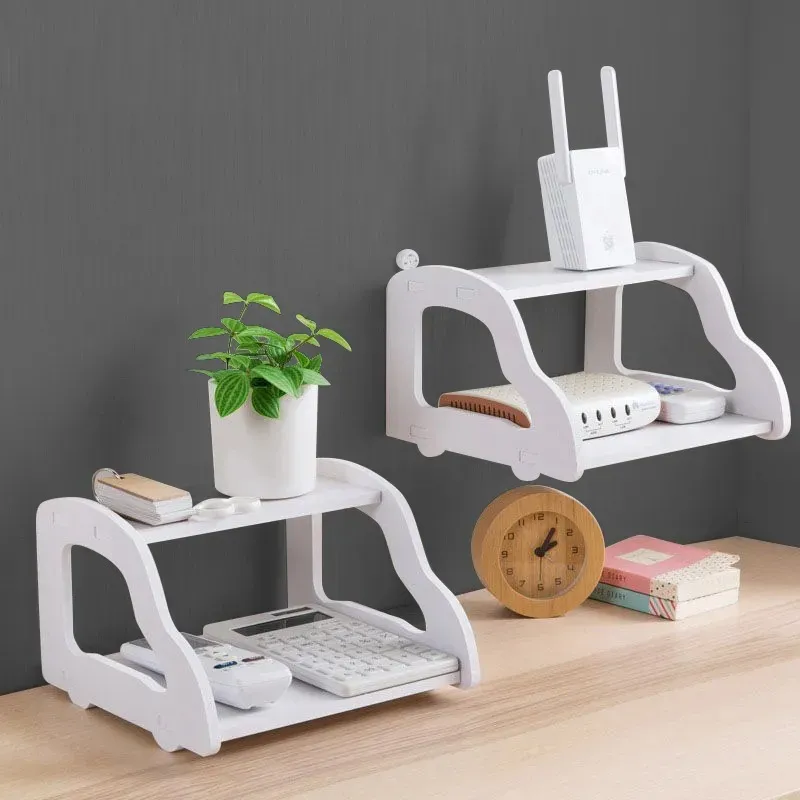 High Quality PVC Tarpaulin Double Layer Wall Mounted Shelf Wifi router Stand