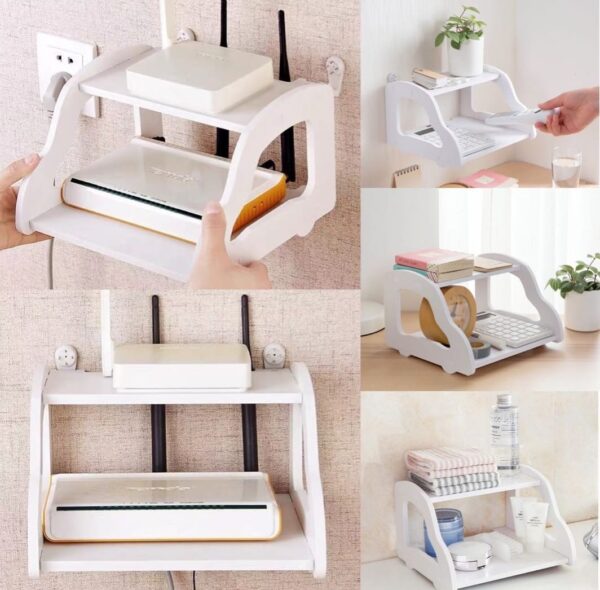High Quality PVC Tarpaulin Double Layer Wall Mounted Shelf Wifi router Stand Shelf Home Office shop decorator