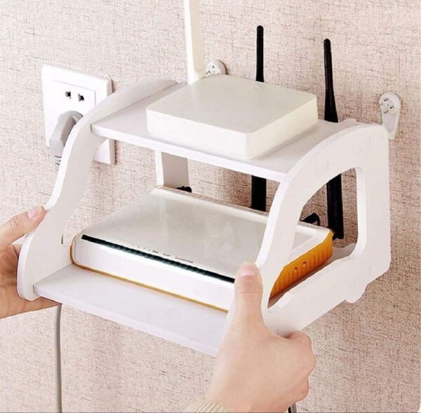 High Quality PVC Tarpaulin Double Layer Wall Mounted Shelf Wifi router Stand Shelf Home Office shop decorator - Image 5