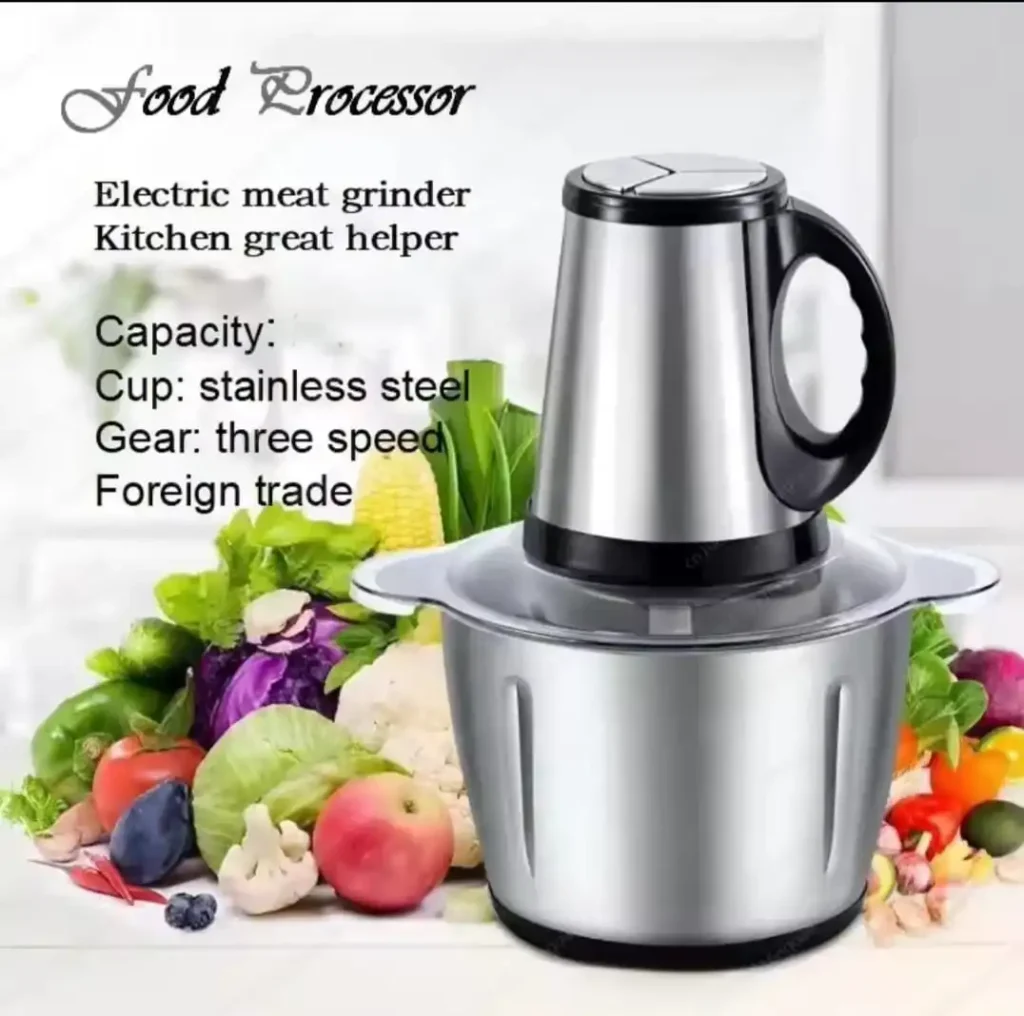 Electric Meat Grinder/Chopper Bajaj 3L Multi Function Food Processor for Home, Kitchen, Restaurants 3-Speed Control Blender for Vegetables