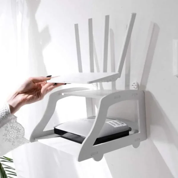 High Quality PVC Tarpaulin Double Layer Wall Mounted Shelf Wifi router Stand Shelf Home Office shop decorator - Image 2