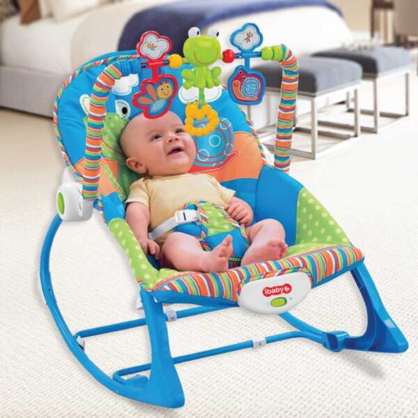 Ti Baby Infant to Toddler Rocker Bouncer with Musical Toy Bar Vibrations without dinning