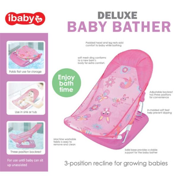 Baby Bather / Bath Seat For Newborn / Infant-Pillow included Summer Infant Washable Deluxe Baby Bathar - Image 5