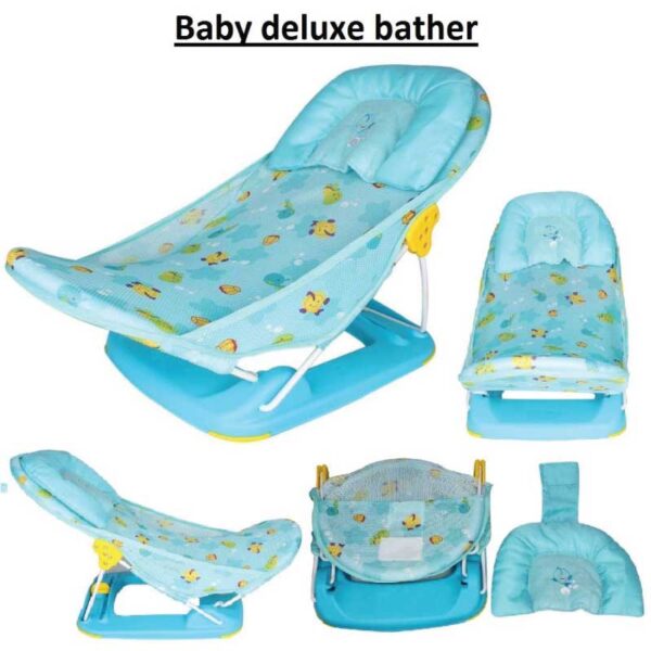 Baby Bather / Bath Seat For Newborn / Infant-Pillow included Summer Infant Washable Deluxe Baby Bathar - Image 6
