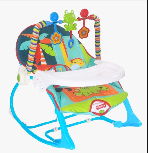 Ti Baby Infant to Toddler Rocker Bouncer with Musical Toy Bar  Vibrations & dinning - Image 2