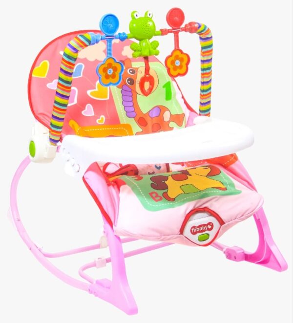 Ti Baby Infant to Toddler Rocker Bouncer with Musical Toy Bar  Vibrations & dinning