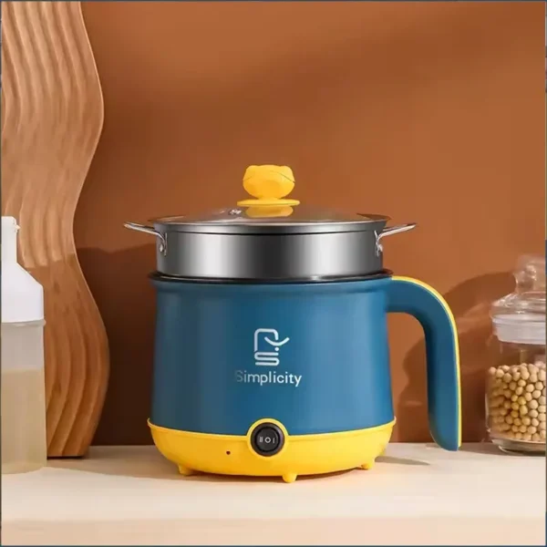 Portable 1.8L Electric Multicooker Pot with Steamer – Stainless Steel, Non-Stick, Dual Power (300W/600W) - Image 5