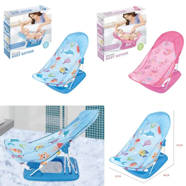 Baby Bather / Bath Seat For Newborn / Infant-Pillow included Summer Infant Washable Deluxe Baby Bathar - Image 4