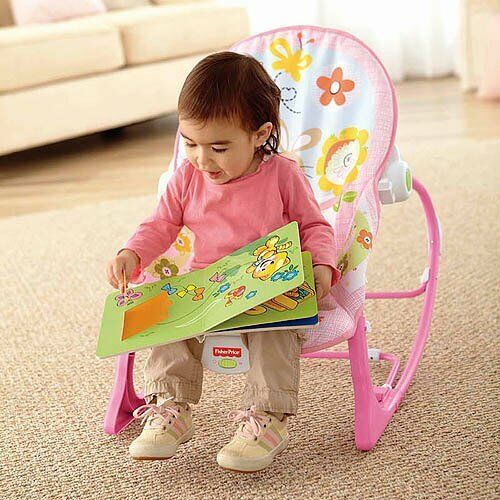 Ti Baby Infant to Toddler Rocker Bouncer with Musical Toy Bar Vibrations without dinning